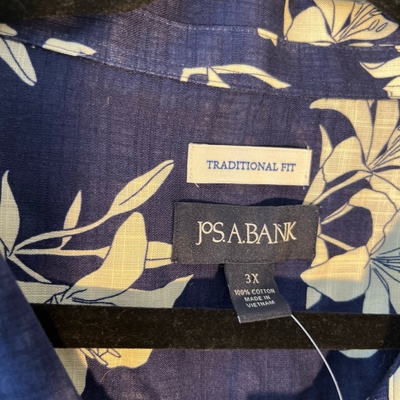 Jos. A. Bank Men's Traditional Fit  Floral Print Cotton Shirt Size 3X NWT - Picture 3 of 5
